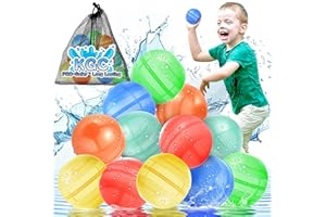 KGC 12 Palloni D'acqua Riutilizzabili, Autosigillanti e a Riempimento Rapido, Ideali Per l'estate, Piscina, Spiaggia, Giardino, Attività All'aperto e feste, inclusa Una Rete Di Trasporto