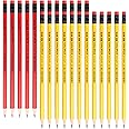 M&G Wood-Cased 2B Pencils, Pre-Sharpened Pencils with Top Erasers, Bulk Pencils for School Teacher Supplies, Writing, Drawing and Sketching, Yellow, Red, 24 Count