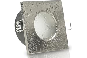 ‎TRENDLIGHTS24 trendlights24 Aqua Base IP65 LED Bad Decken Einbaustrahler eckig Edelstahl 230V GU10 8er Set Spots 4,0W Neutralweiß Einbauleuchten Badezimmer außen