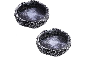 Bssowe 2 Stück Reptile Näpfe, Corner Water Dish, Reptile Feeder Dish, Wassernapf Reptilien, Reptilien Fressnapf, Kunstharz, für Reptilien, Schildkröte, Eidechse, Frosch, Spinne, Skorpion, Schlange
