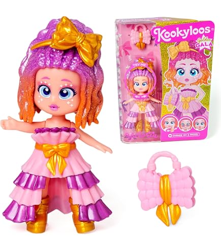 KOOKYLOOS Glitter Glam Series Surprise Collectible Doll - 3 Changeable Faces With Accessories & Pet