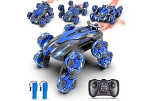 PENGBU RC Voiture RC Tout Terrain 1:16 avec Spray et Lumières LED, 2.4GHz, Stunt Drift 360°, Jouet Garçon et Fille 4-10 Ans