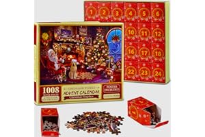 AUIRSHIKY Calendario dell'Avvento Puzzle,1008 Regali Puzzle,Giochi Creativi Natalizi Puzzle,Regali di Natale Puzzle,Regalo Countdown di Natale,Regalo Festivo Countdown Puzzle,Giochi Creativi Natalizi Puzzle