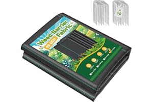 iropro Telo Pacciamatura Anti Erbacce, 2m x 25m con 50 Picchetti, 20m² Telo Anti Erbacce Orto, Giardino, Tessuto Permeabile all'Acqu, Stabilizzazione ai Raggi UV,Barriere Contro Le Erbe Infestanti