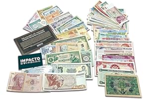 IMPACTO COLECCIONABLES Billets de Banque de Collection - Comprend 100 Billets de Banque Authentiques de 100 Pays différents - Monnaie Mondiale - Collectionnable avec Certificat d'authenticité