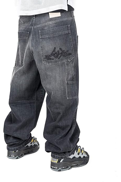 The blueskin Jeans Larghi Uomo Skate Rap Pantaloni Baggy Hip Hop :  Amazon.it: Abbigliamento