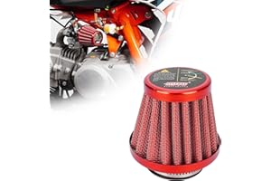 RUTU Filtre à air universel de haute qualité 38 mm pour moto GY6 49 cc 50 cc 80 cc 90 cc 110 cc 125 cc 150 cc 200 cc XR50 SDG SSR CRF50 CRF70 CRF KLX Apollo SSR Dirt Pit Bike Rouge