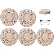 ARTCOME Sauerteig Glas-Abdeckungen 6 Stück - Baumwolldeckel Für Gärgläser 2,4-12,7cm