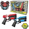 Bladez Toyz Laser Tag Game for Kids with 15M Range & Sensor Armour - 2 Player Shoot Lazer Tag Game - Laser Guns for Kids with Combat Sounds - Lazer Tag Gun Set with Vibration Hit Alert, Red/Blue