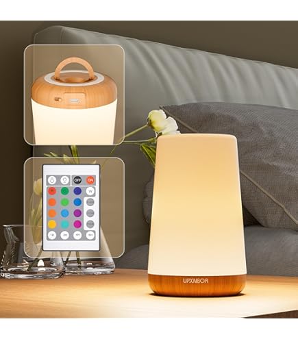 Veilleuse LED Intelligente, Lampe De Table à Commande Tactile Portable, Décor De Chambre à Langer Rvb Rechargeable Par USB Pour Chambre D'enfants, Décoration De Camping