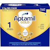 Aptamil Gold Infant Formula for Babies - Stage 1 (Upto 6 months) - with 5HMO and Prebiotics - 2kg -Bag -in -Box