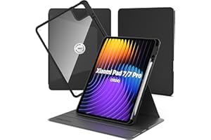 EasyAcc Coque Rotative pour Xiaomi Pad 7/7 Pro 11,2 Pouces 2025 Tablette, Couvercle de Support Rotatif à 360 Degrés pour Xiaomi Pad 7/7 Pro, Noir