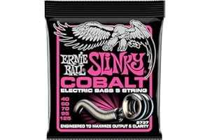 Ernie Ball Bass Super Slinky 5 Cobalt - Cuerdas para bajo eléctrico, cobalto, calibre 40-125