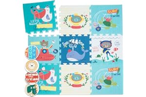 Babify Alfombra Puzzle para bebés Toy Planet - Espesor 1.4 cm, Antideslizante, Extragrande, Reversible, Impermeable, portátil, de Doble Cara, para niños pequeños y bebés (165x165x1.4cm)