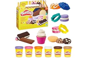 Play-Doh Kleine Bäckerei Knetset, Bastel-Set für Mädchen und Jungen ab 3 Jahren mit 6 Dosen bunter Knete, Formen und Werkzeugen, Spielzeug Back-Set für Kunst & Handwerk und als Weihnachtsspielzeug
