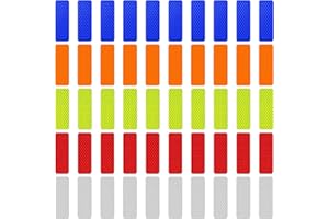 WOXJENA 50 Pièces Bande Reflechissante Autocollante, 3 * 8 cm Autocollant Reflechissant pour Vélo, Bande Reflechissante Casque pour Vélo et Moto, Ruban Adhésif Réfléchissant pour Enfants