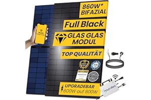 EPP.Solar® 860W/800W Balkonkraftwerk(1200W Energieerzeugung) Mit 430W bifaziale Solarmodule und Hoymiles HMS-800W-2T Upgradefähiger WIFI Wechselrichter