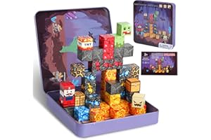 Ulikey Construction Magnetique Enfant, Portables Boîte Bloc Magnetique, Montessori Cube Magnétique pour Garçons et Filles, Jouets Cadeau pour Enfants de 3 4 5 6 7 8+ Ans (49PCS)