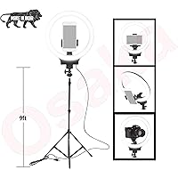 Osaka 10" Inches Big LED Ring Light for Photo and Video with 9 Feet Stand Compatible with Camera and Smartphones for Tiktok YouTube