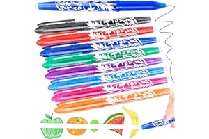 Artbiu 8 Erasable Pens Rub Out Pens, Eraser Pen with Rubber, Erasable Gel Pen with Rubbers on the End, Friction Pens that Rub Out for Writing