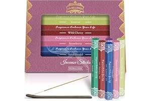 ‎LA BELLEFÉE LA BELLEFÉE Räucherstäbchen Set 120 Sticks, 6 Boxen mit 6 Düfte - Sandelholz, Jasmin, Patchouli, Afrikanisches Veilchen, Erdbee