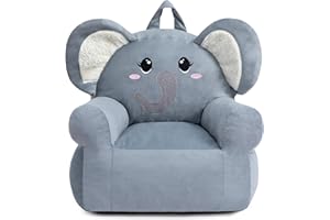 BEJOY Comodo divano per bambini, poltrona per bambini, imbottitura in schiuma, divano olandese in tessuto non tessuto, per ragazzi e ragazze, elefanti