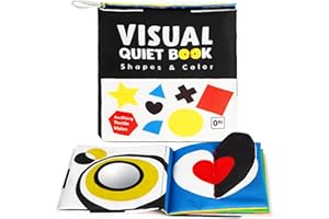 URMYWO Libro Stoffa Neonato, Giochi Neonato 0 3 6 12 Mesi, Libri di attività in Bianco e Nero Giocattoli Educativi Interattivo Passeggino Regali per Bambini, Libri Sensoriali per Tummy Time Neonato