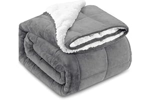 HBselect Gewichtsdecke Therapiedecke Sherpa Weighted Blanket beschwerte Flauschige Decke, Füllmaterial von Premium Glaskügelchen, Schlaftiefe zu verbessern