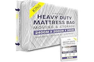VOLILA King Size Heavy Duty Mattress Bag for Moving and Storage - Reusable Waterproof Mattress Cover for Moving, Storage and Protect Beds from Stains, Dust, and Pest Damage