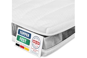 ‎AM QUALITÄTSMATRATZEN AM Qualitätsmatratzen Topper 180x200cm hart - Made in Germany - Oeko TEX zertifizierter Matratzen Topper 180x200 H4 / H3 für Boxspringbett - Feste Matratzenauflage 180x200 mit waschbarem Bezug