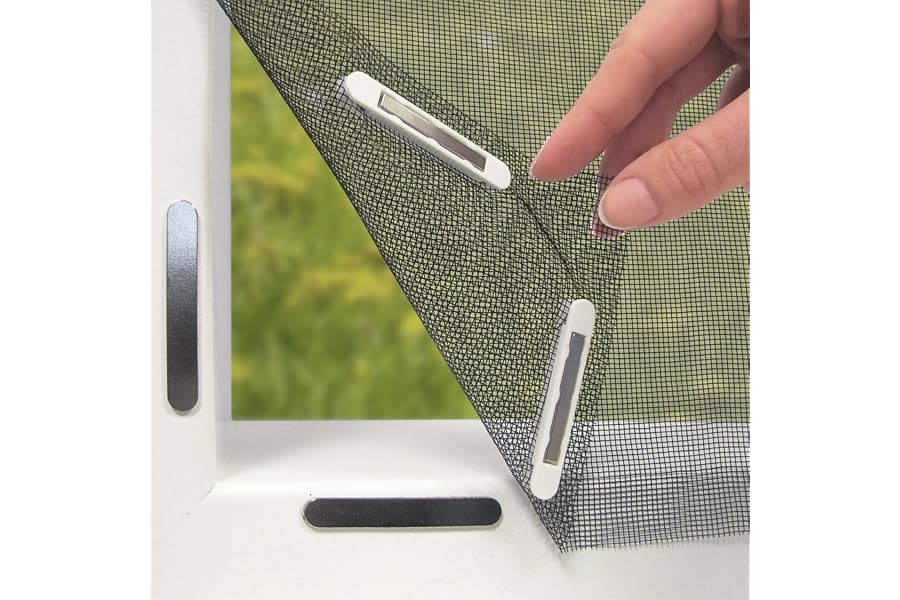 EASYmaxx Fliegengitter für Fenster mit Magic Click | Moskitonetz individuell zuschneidbar für alle Fenster bis 150 x 130 cm |