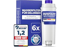 MILUX 6 filtri dell'acqua per DeLonghi Magnifica S & Evo, Dinamica, Primadonna, Eletta Explore, adatti per tutte le macchine DeLonghi