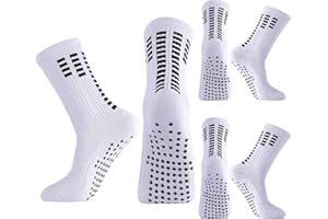 Zuimei 3/4 Pairs Kids Football Socks Grip Socks, Anti-Slip Football Sock Nonslip Football Kids Ankle Sock for Running Training Sporting for Boys Girls Size 4-5.5