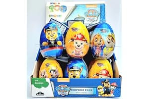 ‎RELKON Paw Patrol Überraschungseier aus Kunststoff, Multipack mit Jelly Beans, Aufklebern und Spielzeug, 24 Ü-eier (24 x 10 g)