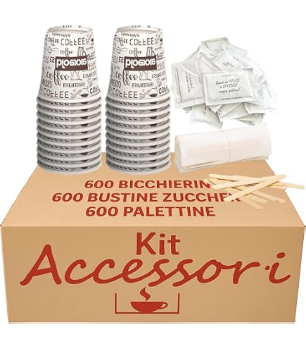 GM Kit 2000 Bicchieri Bianchi in Cartoncino Caffè da 75 ML + 2000