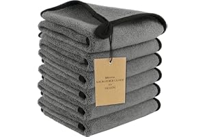 Hhverse Mikrofiberdukar bil, 6 stycken bilvård 30 x 40 cm 500 GSM mikrofiberduk, torkduk, bil, superstark vattenabsorption oc