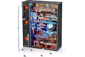 ROKR Marble Run 3D Plastic Puzzle The Last City Model Kits For Adults To Build Cyberpunk Steampunk Gaming Desk Setup Gift Idea-Parallel World MR01S