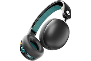 Skullcandy Grom Wireless Headphones, Volume-Limiting Audio, Comfortable Over-Ear Fit, Designed for Kids 6+, Up to 45 Hours Battery, Backup 3.5mm AUX Cable Included with Built-In Microphone - Black