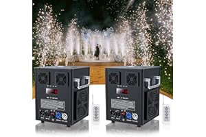 FODEXAZY 530W Macchina pirotecnica per fuochi d'artificio Cold Spark, dmx512 effetto per palcoscenico con telecomando, per bar, feste, Halloween, Natale, matrimoni, concerti, 2 pezzi