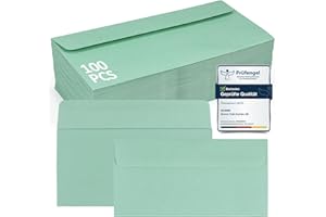 ‎SIUMIR Siumir 100 Stück Briefumschläge DIN Lang 220x110 mm - kraftvolles Papier 120 g/m² - Grün umschläge - ohne Fenster - Für Dokumente, Einladungen & Grußkarten