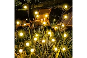 Acxilexy 2 sztuki solarnych świetlików do użytku na zewnątrz, wodoszczelne świetliki, 20 diod LED, 2 tryby, kołyszące się światła ogrodowe, chodniki, podwórko, taras
