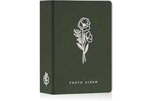 Lanpn Album Fotografico 13x18 200 con Tasche, Piccolo Biancheria Album Foto Portafoto Verticale Tascabile Tasca Verde