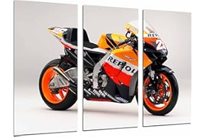 CUADROS CÁMARA Poster Fotográfico Moto Honda, Dani Pedrosa, Naranja Tamaño total: 97 x 62 cm XXL
