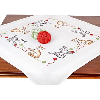 Stitchhaven Kreuzstich Set Katzen Motiv - 14-fädiges DIY Stickset Für Anfänger Mit Aida-Tuch & Garn