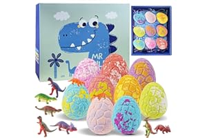 SUNXBUK Badebomben Kinder 9 Stück,Badekugeln Kinder mit Überraschung,Badezusatz,Dinosaurier Badekugeln,Dinosaurier Spielzeug,Ostern Weihnachten Kindertag Geschenke,Geburtstagsgeschenke für Jungen Mädchen