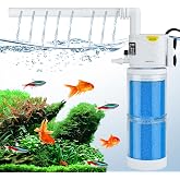 5 in 1 Fish Tank Filter Aquarium Water Turtles 100 Litres 60 Litres Small Turtle Aquarium Filter Indoor Quiet with 2 Sponge f