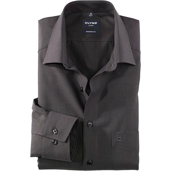 Camicia Uomo ETERNA In Popeline Blu Scuro - Modern Fit, Non Stira, Colletto Con Bottoni