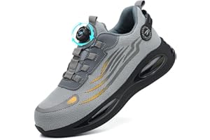 GUDECIUS Sicherheitsschuhe Arbeitsschuhe Herren Damen Leicht Stahlkappenschuhe Drehverschluss Atmungsaktiv Arbeitsschutzschuhe 38-46 EU