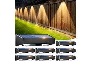 sununiny Solar Fence Lights Outdoor,8 Pack Garden Lights Outdoor IP65 Waterproof,9 Colors 11 Modes RGB Colour Changing outsides Lights Solar Powered for Backyard,Pathway,Yard