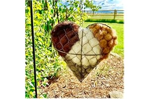 waabose Zupfherz für Vögel, Nistmaterial für Wildvögel, Nachfüllbares Handgefertigtes Wollherz für Vögel, Ideales Nistmaterial für Vögel Draußen für Gartenvögel & Gartendekoration (1)